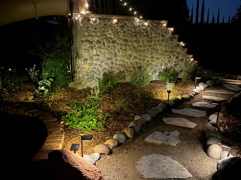 River Rock Wall Illumination